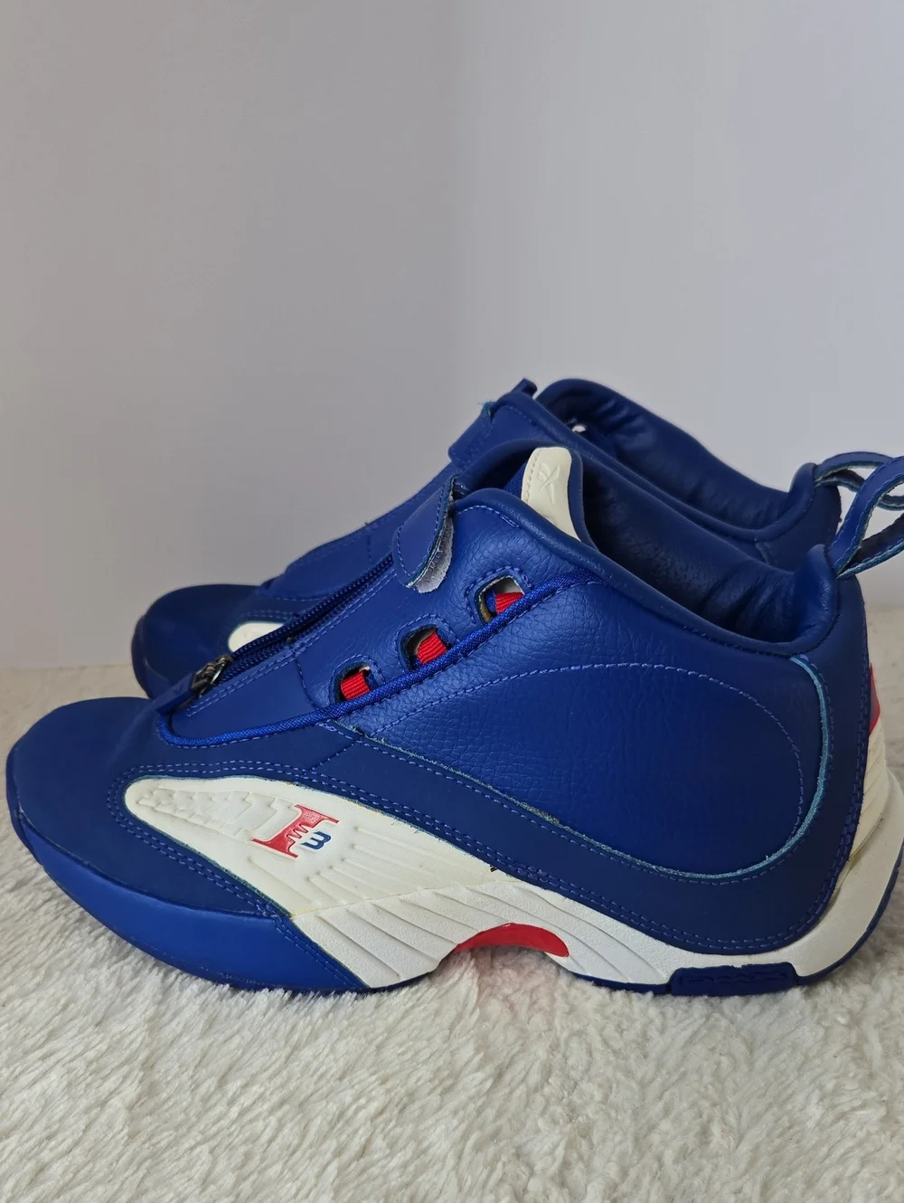Reebok Answer 4 Allen Iverson Zip Basketball Shoes Blue White 6.5